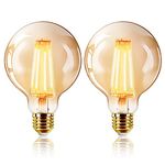 EXTRASTAR Vintage Edison Light Bulb, 6W G95 Old Fashioned Style Globe LED Bulb (48W Equivalent), E27 Edison Screw Base Retro Antique Spiral Filament Bulbs, 540LM, 2200K Amber Warm - 2 Pack