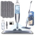 Microfiber Spray Mop for Floor Cleaning with 5 Washable Pads,Mop Holder and Scraper for Home Kitchen Bathroom Wood Laminate Vinyl Ceramic Hardwood Tile