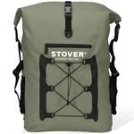 STOVER Waterproof Dry Bag Backpack 55L for Kayaking, Heavy Duty Roll-Top Closure Floating Bag with Front Pocket and Interior Pouch for Outdoor Water Activities - Green, Green 55l, 55L, Dry Bag