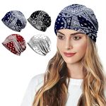 Women's Summer Beanie for Men Hat Boho Hats Adult Dwarf Hats Chemo Cap Cancer Headwear Caps Baggy Skull Sleep Cap Nightcap, B-1401pack, One Size