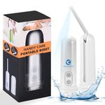 Oceanevo Refillable Portable Jet Spray for Toilet for Travel with Adjustable Nozzle and 2 x AAA Batteries Included , Handheld Portable Bidet Spray with High Low Spray Modes , Health Faucet - White