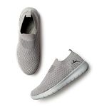 Marc Loire Women's Athleisure Comfortable Knitted Active Wear Slip-On Casual Shoes (Grey, 4)