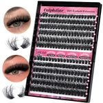 Calphdiar Fluffy Individual Eyelashes 80D+100D Thick Cluster Lashes Wispy Lashes Individual Cluster D Curl Lash Clusters 10-18mm Russian Eyelash Clusters 234pcs Dramatic DIY Lash Extensions at Home