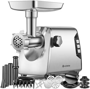 AAOBOSI #12 Meat Grinder, [3000W] 3 Speed Meat Grinder Heavy Duty: Built-in Storage Box, 2 Blades,4 Plates,3 Sausage Stuffers,Kibbe Kit,Meat Claw & Burger Press, for Home & Kitchen Use