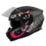 Steelbird SBH-40 Devil ISI Certified Full Face Helmet for Men and Women with Inner Smoke Sun Shield (Large 600 MM, Matt Black Grey)