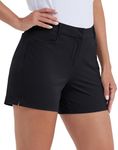 Willit Women's 4.5" Golf Shorts Hiking Athletic Shorts with Pockets Quick Dry Water Resistant Black Size 4