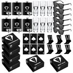 36 Pcs Groomsmen Gifts Box Set 6 Groomsmen Box 6 Stainless Steel Flask 6 Groomsmen Gauge Glasses 6 Beer Bottle Poker Card Opener 6 Sunglasses 6 Socks Groomsmen Proposal Gift for Wedding Party