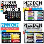 MEEDEN Acrylic Paint Set, 48 Colors/Tubes (0.74 oz, 22 ml), Art Paints include Neon, Pastel & Metallic Colors, Acrylic Paints for Artists Beginners, Art Supplies for Canvas Wood Ceramic Craft Painting