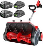 40V Brushless Electric Snow Shovel with Wheels, 16.5 Inch Cordless Snow Blower with 5.0 Ah Batteries and Charger, Powerful Snow Thrower LED and Directional Plate for Patio, Driveway, Steps, Sidewalk