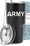 Army Tumbler 30oz, Military Gifts for Men Army Coffee Travel Mug, Army Graduation Gifts for Him, US Army Gifts for Men in Military Water Bottle, Miltary Gifts for Army Boyfriend Gifts from Girlfriend