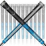 Geoleap ACE-R Golf Grips Set of 13- Back Rib Improved Control，Multi Compound Rubber And Cord Hybrid Golf Club Grips, Standard/Mdisize, 7 Colors Optional. (Blue, Midsize)