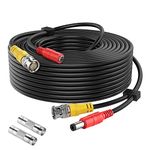 [20AWG Cables] 100ft 8MP/4K BNC Cable All-in-One Siamese Video Power Security Camera Cable, Extension Wire Cord 2 Female Connetors All HD CCTV DVR Surveillance System(100ft BNC Cable 8MP)