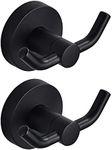 MARMOLUX ACC - 2pack Black Bathroom Hooks for Towels | Modern Black Hooks, Double Robe & Towel Hooks Ideal as Bathroom Towel Holder, Shower Wall Hook, Kitchen Hand Towel Holder