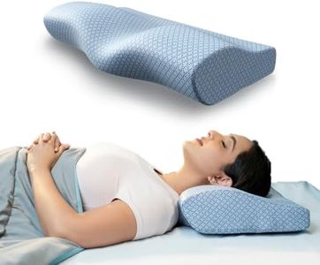 WELLGIVER Cervical Memory Foam Pillow for Neck Pain | 2 Year Warranty | 19 x 11 x 4 Inch Standard | Orthopedic Pillow Spondylitis Neck & Shoulder Pain | Washable Jacquard Blue Cover | Pack of 1