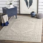 Safavieh Adirondack Collection ADR108B Vintage Oriental Medallion Area Rug, 6' x 9', Ivory/Silver