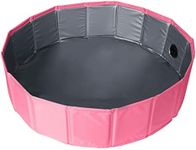 Prime Paws Foldable Pet Bath Tub for Small or Medium Sized Dogs Outdoor PVC Swimming Bathing Tub Kiddie Pool for Dogs, Cats and Kids (80cm(Dia) x 20cm(H), Pink