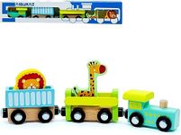 Wooden Trains Cars with Crane Magne