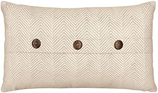 Laura Ashley LAP008366 Decorative Pillow, 14 x 24, Beige/White