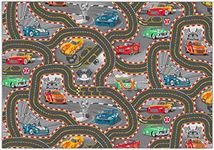 Carpet Studio Car Play Mat for Children 140x200cm, Non Slip Kids Rug, Road Mat Cars, Boys & Girls, Bedroom Accessories, 30°C Washable - Racer