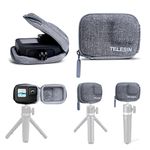 TELESIN Small Carry Case For Gopro Hero 11 Hero 10 Hero 9 9 Black, Pocket Size Protective Case Travel Bag With Supports With Go Pro 10 9 Selfie Stick & Tripod Accessories, Ethylene Vinyl Acetate (EVA)