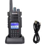 Retevis Ailunce HD1 10W DMR Amateur Radio, GPS, Dual Band, Digital Two Way Radio, Type-C 3200mAh Battery, IP67 Waterproof, 16 Keys DTMF, Compatible with Ham Radio (1 Pcs, Black)