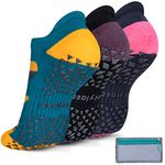 Unisex Non Slip Grip Socks for Yoga, Hospital, Pilates, Barre | Ankle, Cushioned