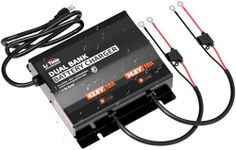 LiTime 2-Bank(43.8V 10A & 14.6V 10A) Lithium Battery Charger for 36V(38.4V)/12V(12.8V) LiFePO4 Battery, AC-DC Smart Charger with IP65 Waterproof, LED Indicator for Boat, Golf Cart, RV and Home