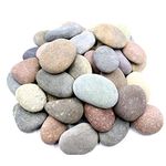 50 Rocks for Painting – Bulk Multi-Colored Large Rock Painting Stones, 5 CM - 8 CM Super Smooth and Flat, Non-Porous Craft Painting Rocks, 100% Natural River Rocks for Mandala and Kindness Stones