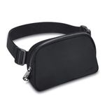 MELCOU Fanny Pack with Anti Theft for Women Men, Unisex Small Crossbody Belt Bag for Traveling Hiking Running Workout, Everywhere Waist Bag Pack with Adjustable Strap - Black