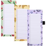 Yafe 3 Pack Magnetic Shopping List Pad for Fridge, 150 Tear Off Sheets 21.4 x 8.8cm Magnet Notepad Grocery List Fruit Theme Magnetic Notepads for To Do Lists, Shopping, Locker, Filing Cabinet