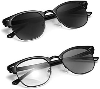 TIANYESY Polarized Sunglasses Photochromic Eyeglasses Unisex TY201903 (T1-2PSC :Black(Polarized)+Black(Photochromic Blue Light))