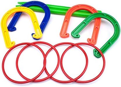 Plastic Horseshoe and Ring Toss Game Set (2 in 1) by K-Roo Sports