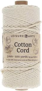 Essentials By Leisure Arts Macrame Cotton Cord 3Mm 100Yd Natural, Supplies, Cotton Rope, Yarn, Craft