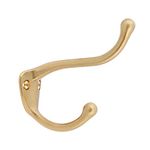 idh by St. Simons 17020-004 Premium Quality Solid Brass Coat and Hat Hook, Satin Brass