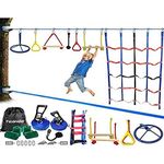 ULTIMAX Ninja Obstacle Course Kit Ninja Obstacle Course for Kids Outdoor Ninja Warrior Training Equipment Backyard Monkey Bar