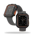 URBAN ARMOR GEAR UAG Compatible Apple Watch Case, 40mm, iWatch Series 6/5/4/SE 2/SE, Civilian Rugged Protective TPU Bumper Case, Black/Orange