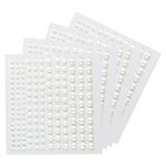 HXMJIED 660 Pcs Stick on Pearls, Self Adhesive Back Pearl Stickers, Flat Back Pearls Sticker Sheets for Face Beauty, Round Stick on Pearls Beads Assorted Size (3mm/4mm/5mm/6mm)