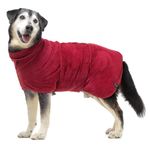 Lucky Paws® UK Dog Drying Coat - Double-Layer Dog Drying Robe for Faster Drying in Minutes, Super Absorbent Dog Towel & Ultra Soft Dog Dressing Gown in One Luxurious Dog Towel Robe (Burgundy, M)