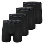 New Balance Men's 5" Performance No Fly Boxer Brief (4 Pack), Black/Black/Black/Black, X-Large, Black/Black/Black/Black, X-Large