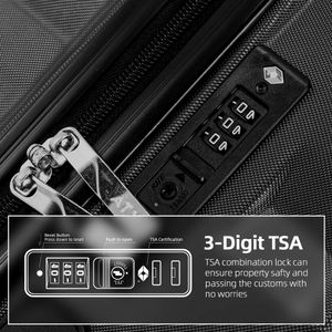ATX Large ABS Suitcase – Gun Metal Hard Shell Luggage