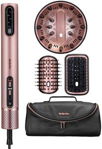 BaByliss Air Wand, 4‑in‑1 Hair Dryer and Styler with Diffuser & Luxury Gift Bag, Wet‑to‑Dry Hair Dryer Brush, Anti‑Frizz Ionic Technology, No Heat Damage, Multi Heat Settings, Pink, AS6556U