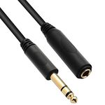 TISINO 1/4 Extension Cable 20 ft, Headphone Extension Cable Quarter inch TRS Male to Female Stereo Guitar Extension Cable Cord