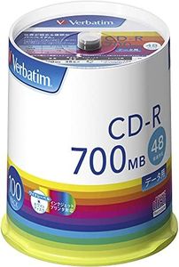 Verbatim Japan SR80FP100V1E CD-R 700MB 100 Sheets, White Printer, 48x Speed