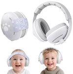 SHOCHX 2 in 1 Baby Ear Defender for Babies and Toddlers up to 36 Months, Noise Reduction Earmuffs, Comfortable Infant Headphones for Improves Sleep, Baby Travel Essentials for Airplane/Sleep (Gray)