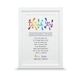 Personalised thank you teacher gift | End of term leaving print (A4-30x21cm, Print & Standard Frame)