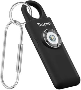 Thopeb–Personal Safety Alarm for Women by Self Defense Keychain –135dB Siren, Strobe Light and Key Chain in 4 Pop Colors (Charcoal)