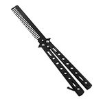 LSUWDE Butterfly Comb, Foldable Hair Comb, Beard Comb, Practice Butterfly Comb, Flipping Trick Comb, Stainless Steel Hair Comb, Butterfly Hair Comb for Beginner, Salon Beauty Tool, for Trainer Lover