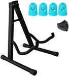 Guitar Stand - A-Frame, Universal, Folding Holder for All Types of Guitars Sturdy and Adjustable Design with Protective Rubber Coating Acoustic Classic Electric Bass Travel Guitar Stand - Black