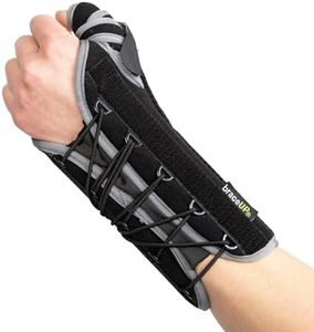BraceUP Quick Wrap Wrist and Thumb Brace - Wrist Brace with Thumb Support for Thumb Spica Splint, Left and Right-hand wrist brace, Dequervains Tendonitis Wrist Brace with Thumb Stabilizer (Left Hand)