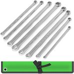 SWANLAKE 8-Piece Extra Long Double Box End Wrench Set, Less Effort Aviation Spanner Metric 8mm - 24mm CR-V